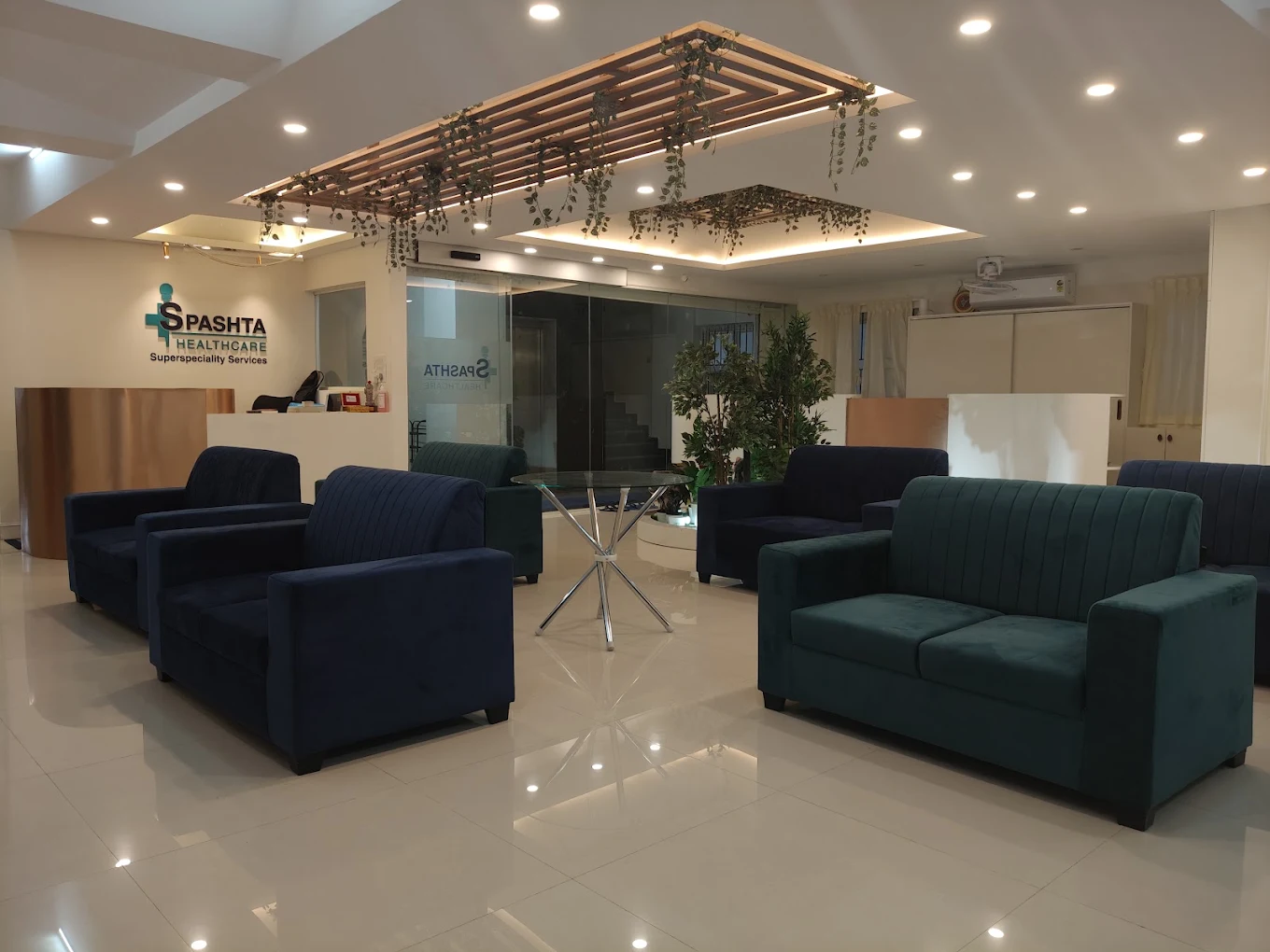 Reception area at Spashta Healthcare, BTM Layout, Bengaluru